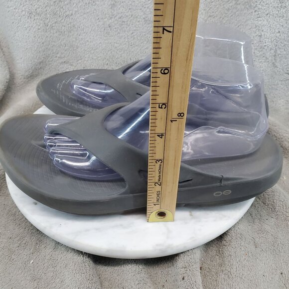 OOFOS Shoes Mens Size 11 OOriginal Gray Slip On Thong Sandals *Read* main image 7